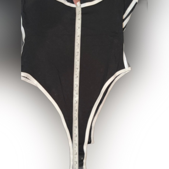 NWOT Womens Adidas Classic Blk and White body suit with snap closure- slimming❤️ - Picture 2 of 12